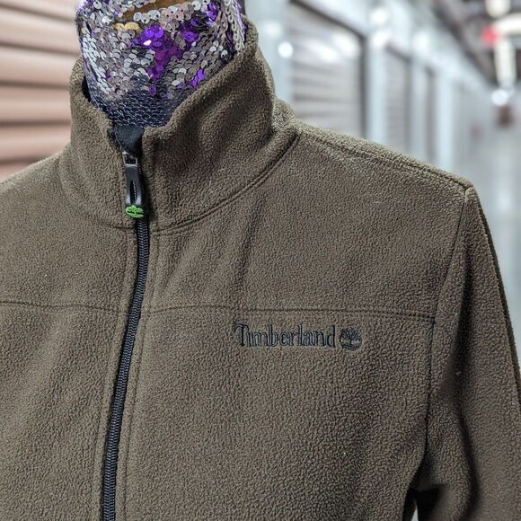 Timberland Size Medium Dark Green Full Zip Fleece Jacket - Picture 5 of 8
